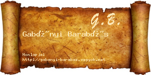 Gabányi Barabás névjegykártya